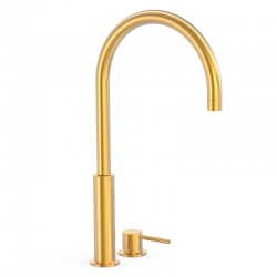 Monomando lavabo repisa tres exclusive study 453mm oro mate-26110502om