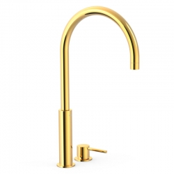 Monomando lavabo repisa tres exclusive study 453mm oro-26110502or