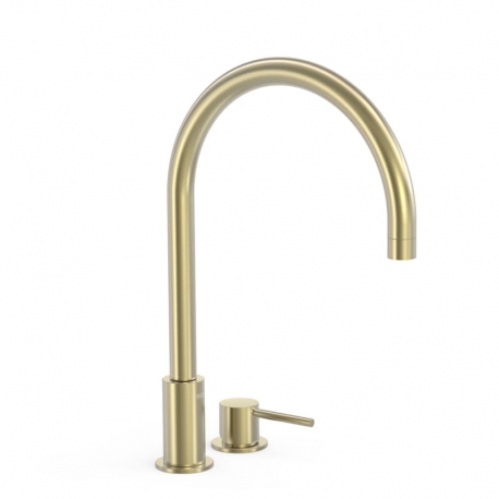Monomando lavabo repisa tres exclusive study 373mm cava dorado-26110501ca