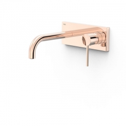 Monomando lavabo tres exclusive study empotrado 180mm oro rosa 24k 26230031opm