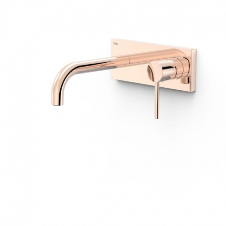 Monomando lavabo tres exclusive study empotrado 180mm oro rosa 24k 26230031opm