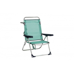 Silla playa fibreline alco multiposicion alta aluminio azul