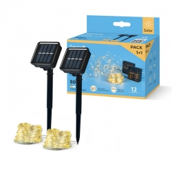 Guirnalda con placa solar cintia packs 2 unidades 12 metros