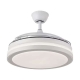 Ventilador de techo luz aspas retractil kukem 60w blanco106cm