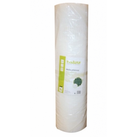 Malla plastica natuur 10 x 10 mm 310gr/m² 1 x 25 m blanco