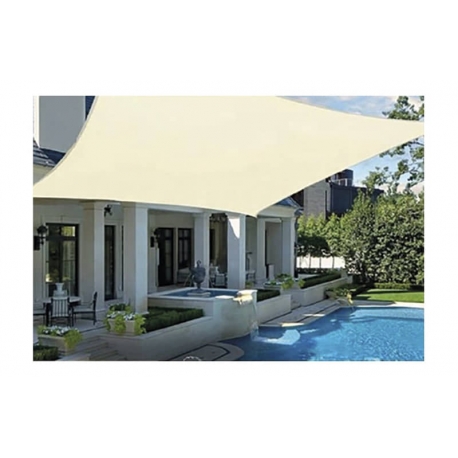 Toldo vela sombreo cuadrado polietileno 3 x 3 m arena