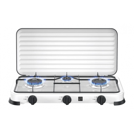 Cocina a gas ambit con tapa 3 fuegos