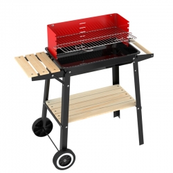Barbacoa carbon natuur rectangular con ruedas 83x43x86cm