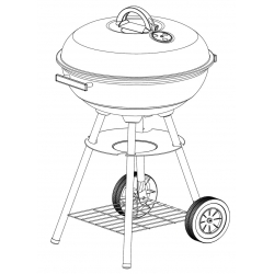 Barbacoa carbon kettle natuur redonda con ruedas 53,5x46x75cm