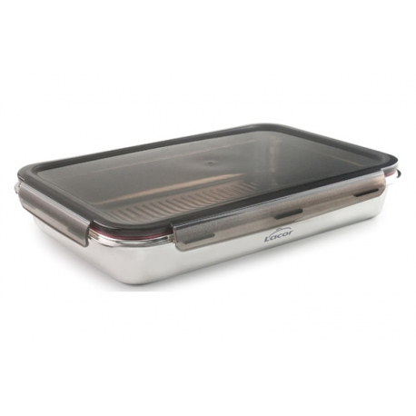 CONTENEDOR ALIMENTOS LACOR RECTANGULAR ECOINOX 32X21X5CM 3,5L