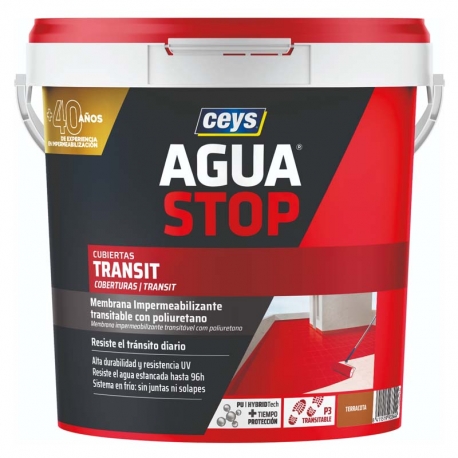 IMPERMEABILIZANTE CEYS AGUASTOP TRANSIT 5KG TERRACOTA