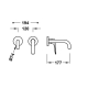 Monomando lavabo tres fuji empotrado 177mm acero 28130021ac