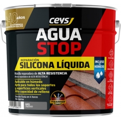 MASILLA REPARADORA CEYS AQUASTOP DE SILICONA LIQUIDA REACTIVA GRIS 4 KG