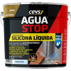 Masilla reparadora ceys aquastop de silicona liquida translucido 3 kg
