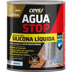 Masilla reparadora ceys aquastop de silicona liquida translucido 750g