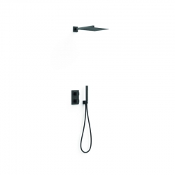 Kit de grifo termostatico empotrado de 2 vias therm-box para ducha negro mate- 00635004nm