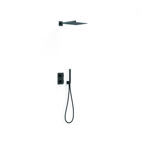 Kit de grifo termostatico empotrado de 2 vias therm-box para ducha negro mate- 00635004nm