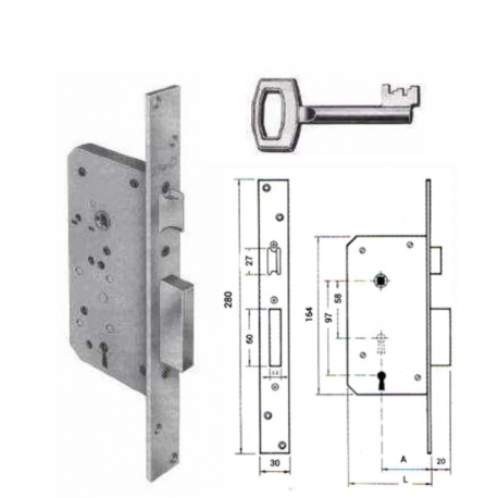 CERRADURA ORENGO 1001-60 SEGURIDAD