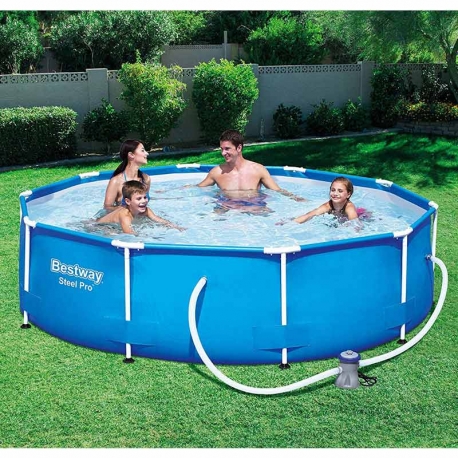 Piscina desmontable redonda bestway steel pro max + depuradora 305x76cm