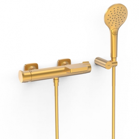 MONOMANDO BAÑERA DUCHA TRES EXCLUSIVE LOFT ORO MATE 22217001OM