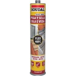 Masilla poliuretano pega y sella soudal 300 ml blanco