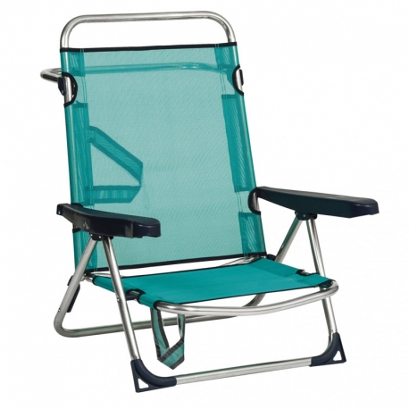 SILLA PLAYA FIBRELINE ALCO PATA PLEGABLE 72X65X15CM TURQUESA