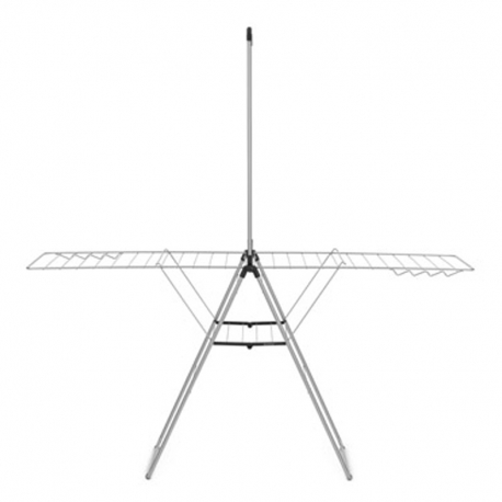 Tendedero plegable brabantia con alas + barra para perchas 25m gris metalizado