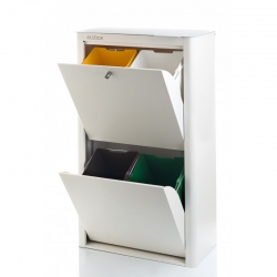 Cubo de reciclaje don hierro cubek blanco 4