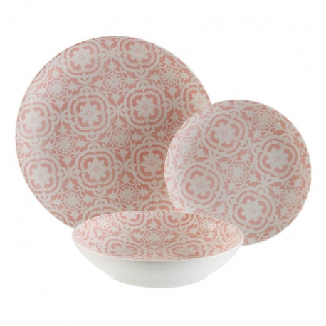 Vajilla porcelana 18 piezas ciryl rose