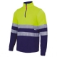 Sudadera bicolor alta visibilidad velilla con cremallera talla xl