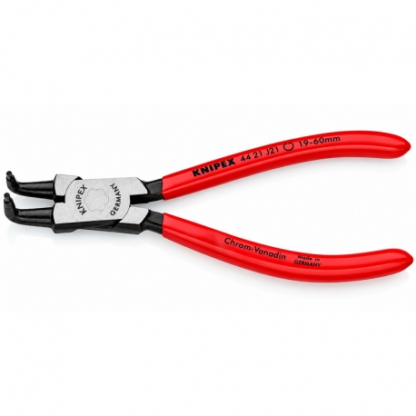 Alicates para arandelas interior knipex 44 21 j21 170mm curvo