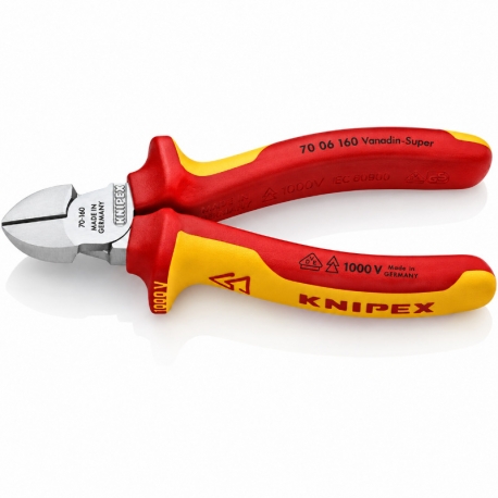 Alicate corte diagonal knipex 70 06 vde 160mm