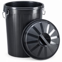 Cubo industrial denox plastico negro con tapa 95l