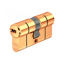 CILINDRO DE SEGURIDAD DOBLE EMBRAGUE ABUS D66 LEVA LARGA , 30-40 LATON, 5 LLAVES