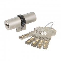 Cilindro de seguridad perfil suizo spr corona 14 dientes 33-33 niquel, 5 llaves