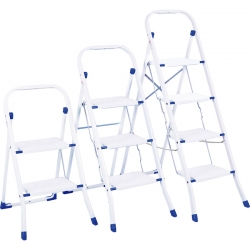 ESCALERA METALICA PRAKTICO AMBIT 2 PELDAÑOS BLANCO