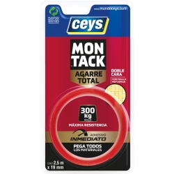CINTA DOBLE CARA CEYS MONTACK AGARRE TOTAL 7,5MX19MM